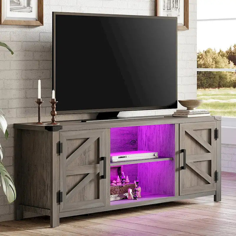 Rustic Farmhouse Barndoor TV Stand - Entertainment Center for TVs up to 70 Inches - image 20