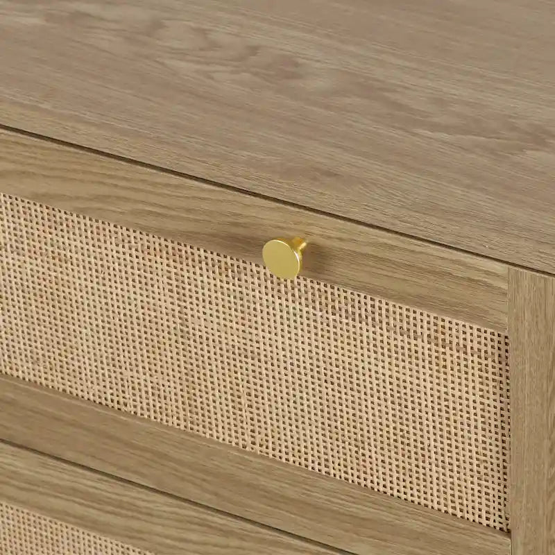 Modern Boho 3-Drawer Rattan Dresser - Stylish Chest of Drawers with Ample Storage for Your Bedroom - image 9