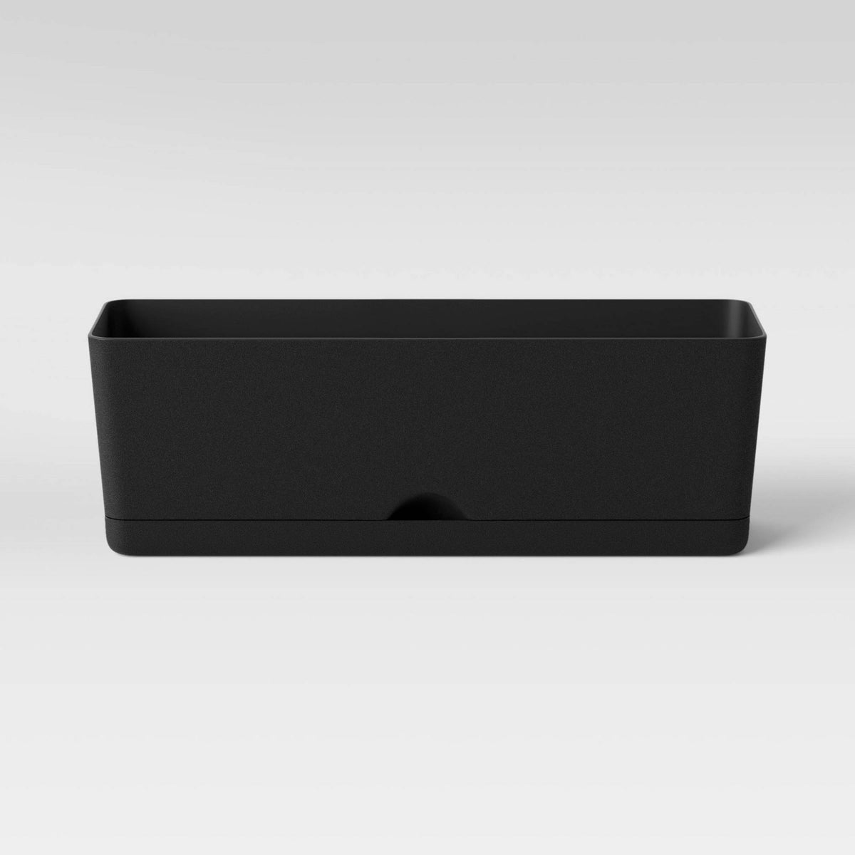 24"x8" Indoor/Outdoor Rectangular Self-Watering Window Box Black (ROOM Essentials) - image 1