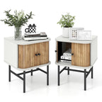 Gymax Set of 2 Compact Modern Nightstands with Sliding Drawer - image 2