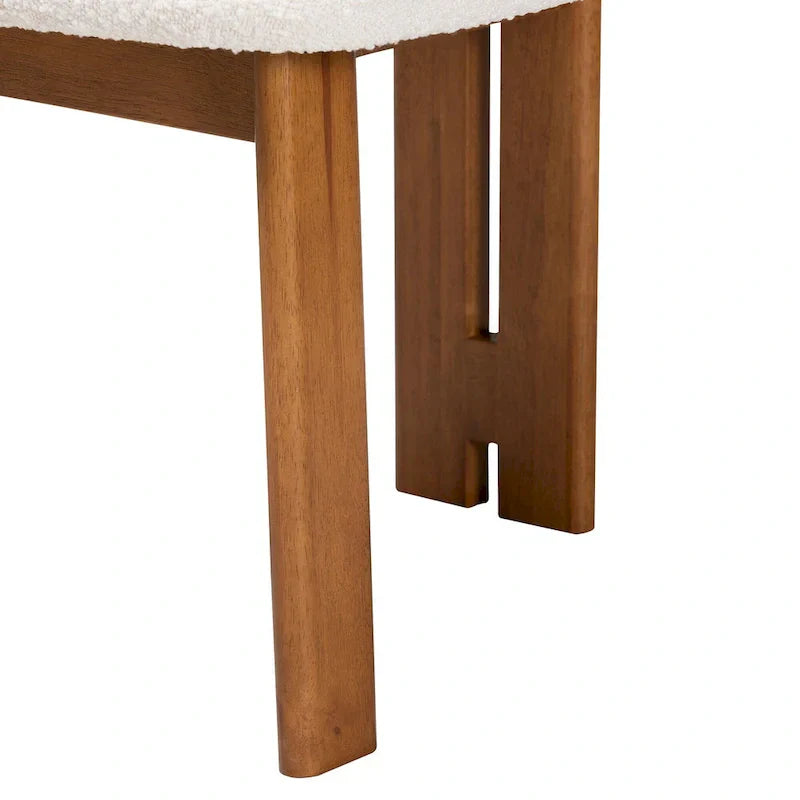Kacela Contemporary Japandi Boucle Upholstered Wood Dining Chair Set - 2 Pieces - image 8