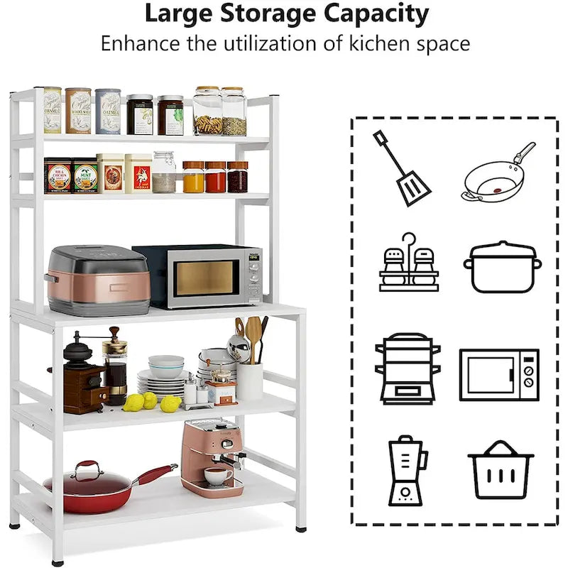5-Tier Kitchen Baker's Rack with Storage - Microwave Oven Cart - image 11