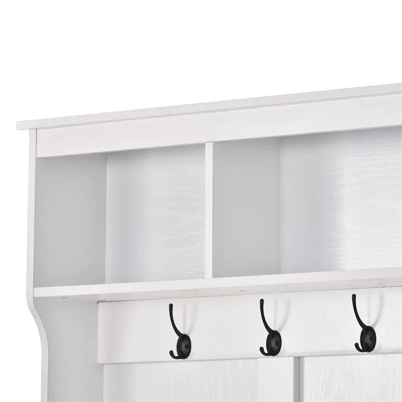 Merax Versatile Hall Tree with Hooks, Shelves, and 24 Shoe Storage Cubbies - image 4