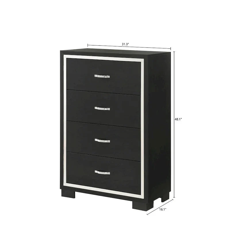 Pedro 6-Piece Black Velvet Upholstered Bedroom Collection - image 13