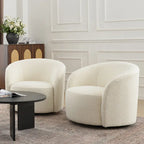 Set of 2 KINWELL 34-Inch Wide Upholstered Swivel Barrel Chairs - image 3