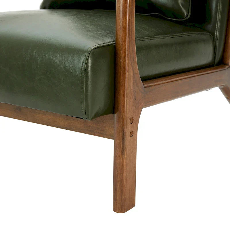 Glitzhome Set of 2 Mid-Century Modern PU Leather Accent Chairs - 30.75H with Cushions (25.75W x 33.75D) - image 34