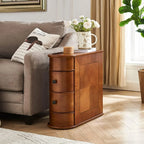 Solid Wood Chairside End Table, Two-Drawer Narrow Side Table Slim - image 6