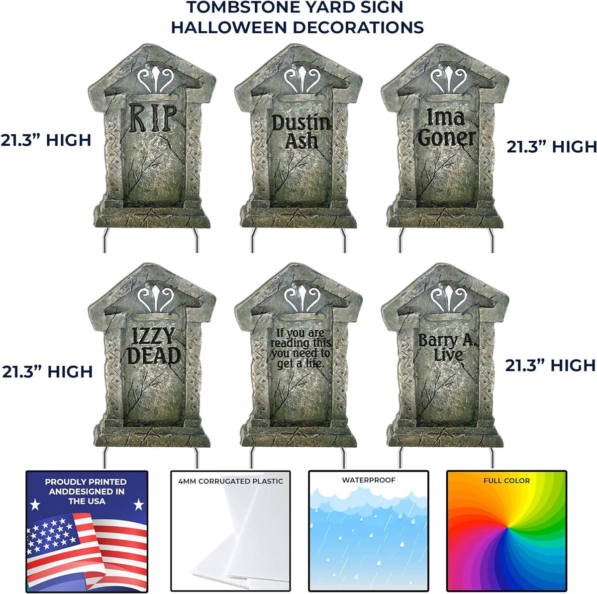 12 Halloween Tombstones for Halloween Cemetery - image 3