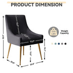 SEYNAR Set of 6 Modern Glam Boucle Velvet Dining or Vanity Chairs with Rear Handle - image 32