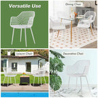 Set of 4 Modern Plastic Shell Dining Chairs with Metal Legs by Costway - image 7