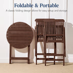 Best Choice Products 3-Piece Acacia Wood Bistro Set, Folding Patio Furniture w/ 2 Chairs, Table - Natural - image 50