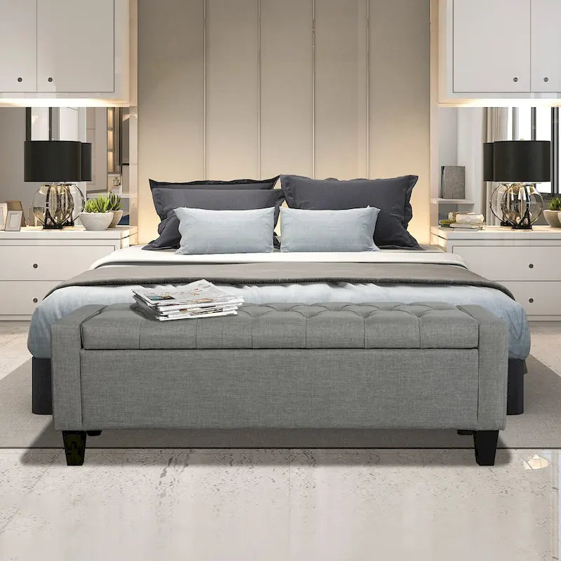 Porthos Home Wren Upholstered Button-Tufted Storage Bench - image 3