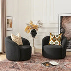 Set of 2 KINWELL 34-Inch Wide Upholstered Swivel Barrel Chairs - image 31