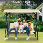 Pirecart 3 Person Patio Porch Swing Outdoor Converting Swing Glider Hammock with Adjustable Canopy, Cushions, Red - image 15