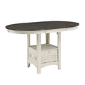 Glee Extendable Counter Height Table (42-60 Inches) in Antique White and Brown - image 1