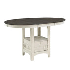 Glee Extendable Counter Height Table (42-60 Inches) in Antique White and Brown - image 1