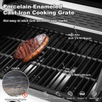 Upgraded 4 Burner BBQ Propane Gas Grill with Cast Iron Grates & Side Stove, 44,000 BTU Stainless Steel Burner Barbecue Grill for Patio, Camping, Outdoor Cooking. - image 46
