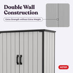 Keter Premier Tall Vertical Durable Resin Outdoor Storage Shed With Floor and Locking Double Doors, Grey - image 15
