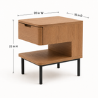 LedgeNest Two-Level Nightstand