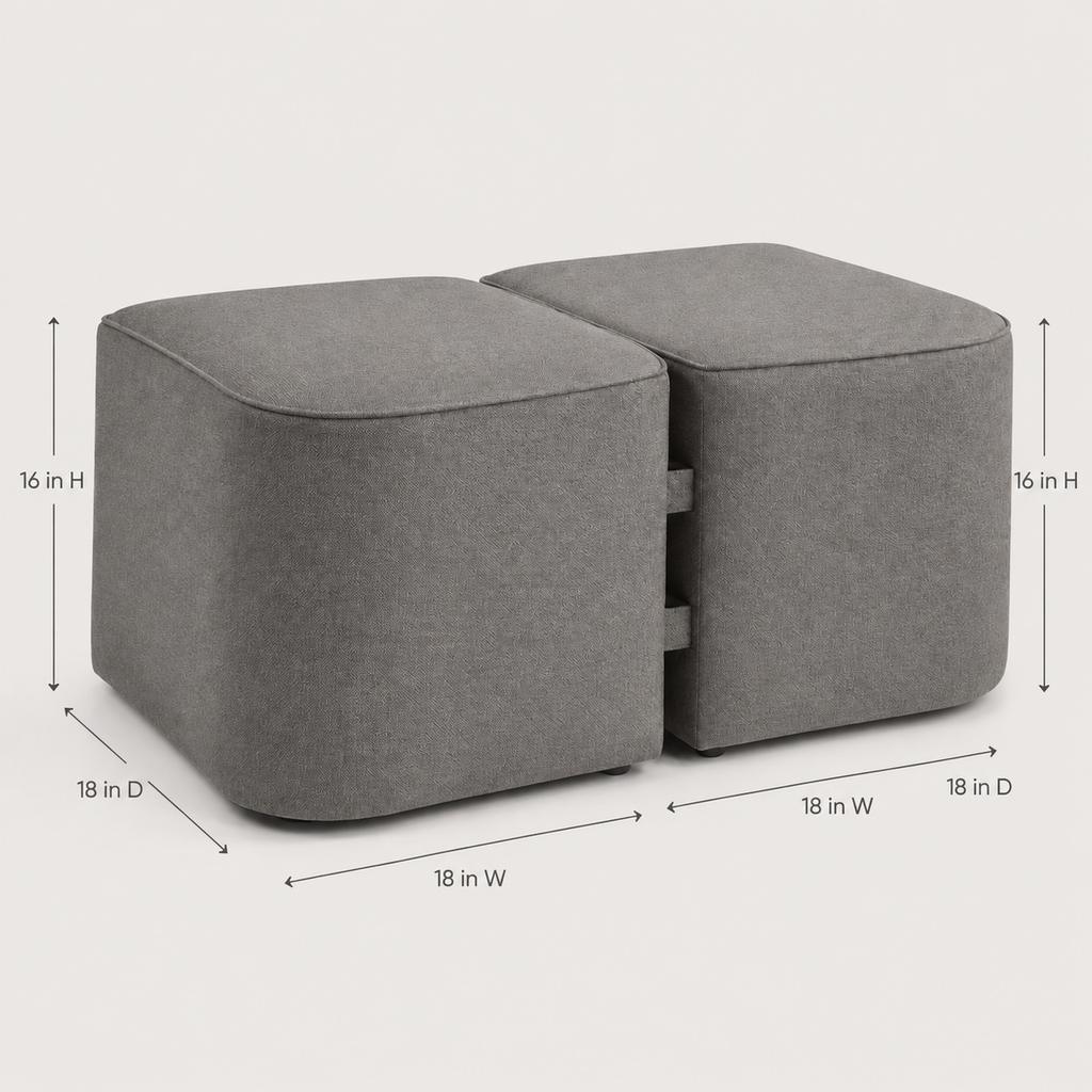 DriftBox Modular Pouf Pair