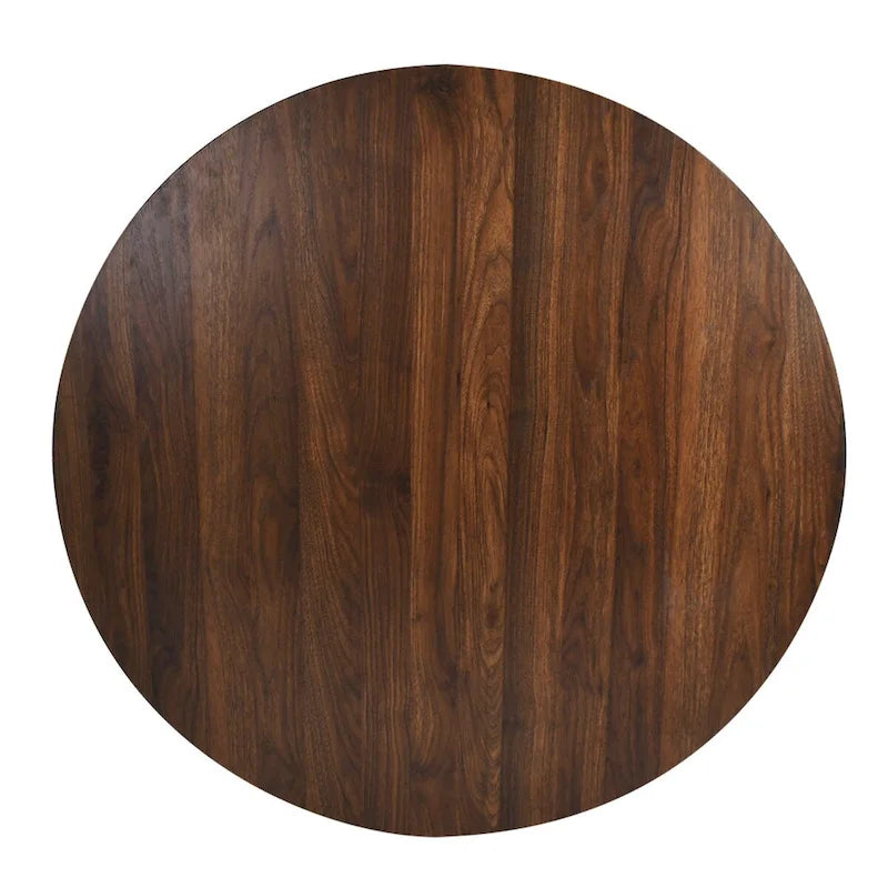 Round Walnut Finish Dining Table - image 11