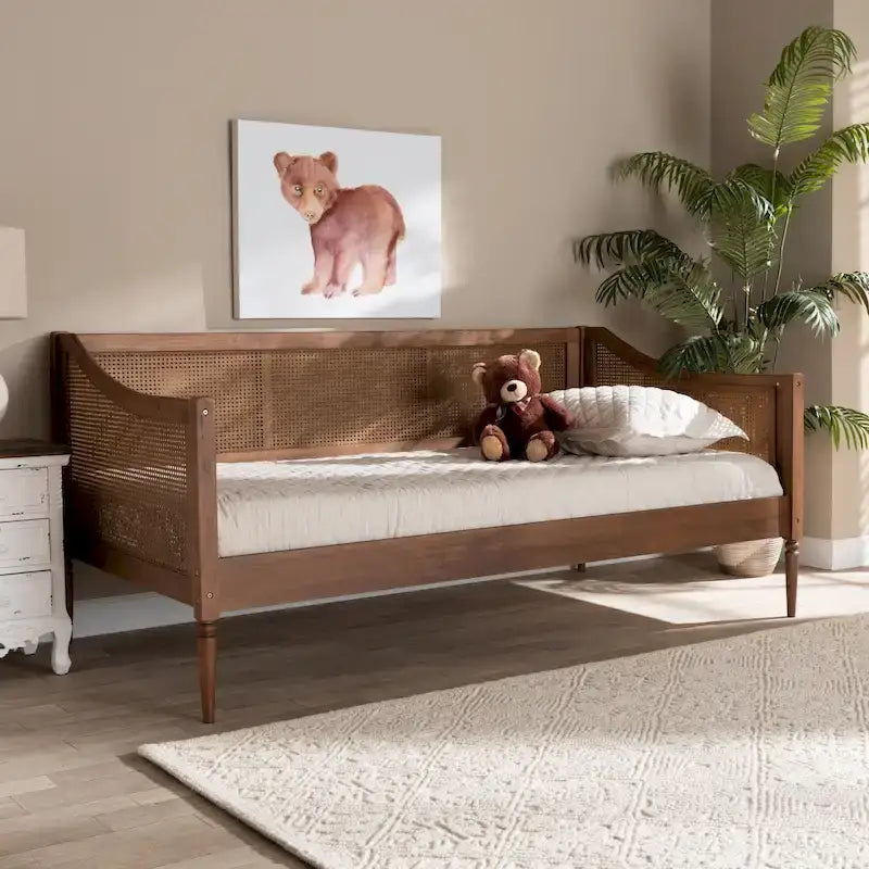 Ogden Mid-Century Modern Synthetic Rattan Daybed-Twin - image 1