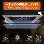 24'' Wine Cooler Refrigerator - 46 Bottle Wine Fridge Dual Zone with Modern Touch Intelligent Digital 40°-65°F Low Noise, Built in or Freestanding Wine Cooler for Home and Kitchen - image 43