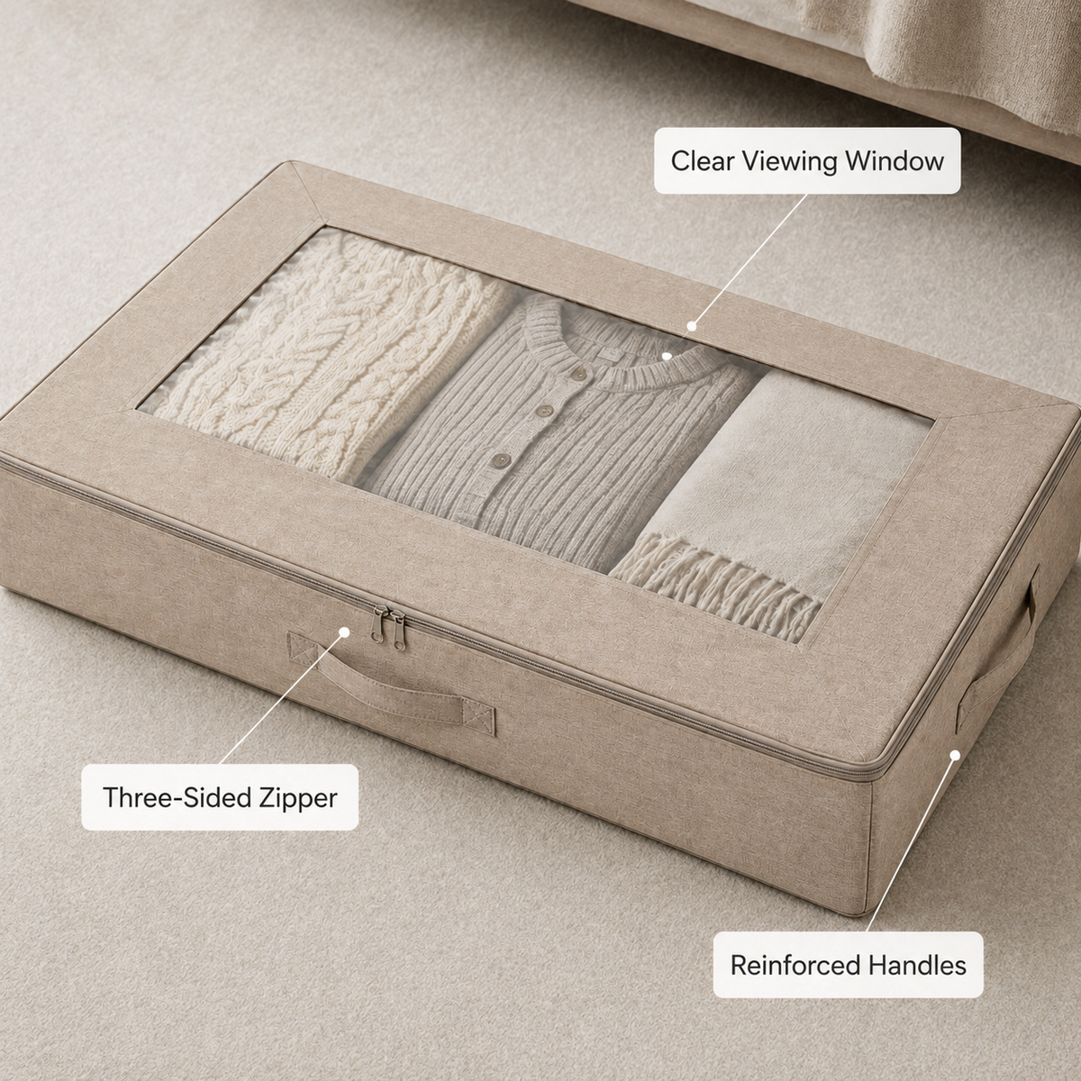 SlideHaven Underbed Fabric Storage Case