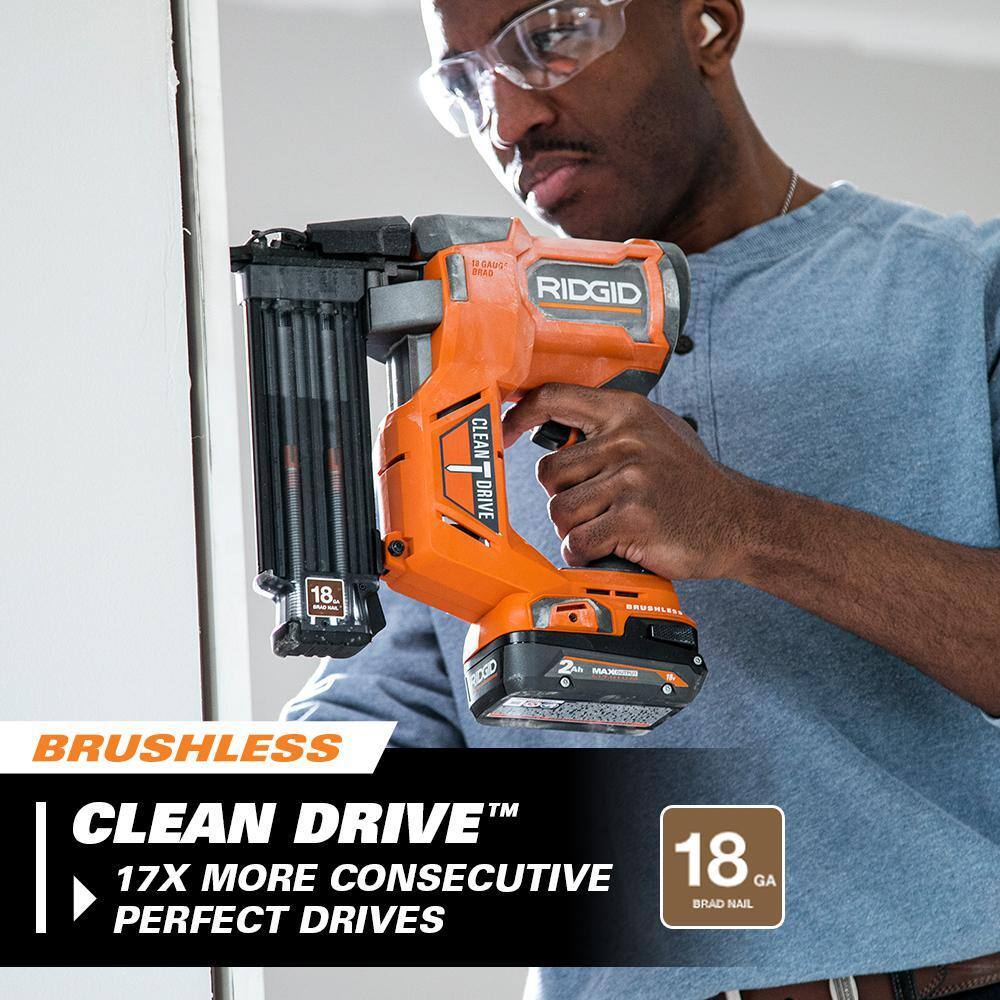 18V Brushless Cordless Nailer Combo Kit with Brad & Finish Nailers, Battery & Charger - image 4