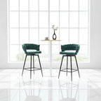 Pair of Swivel Bar Stools with Comfortable Linen Cushions - Counter Height Seating for Kitchen Islands, Dining Areas, or Pubs - image 2