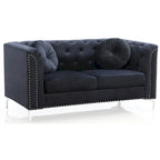 Velvet Button-Tufted Pompano Loveseat - image 37