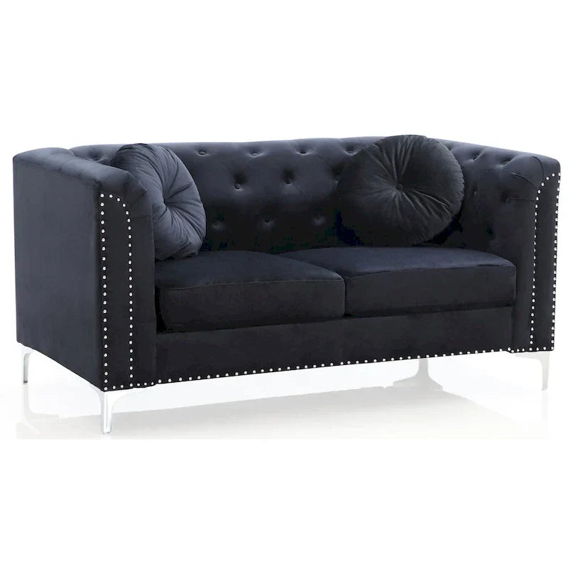 Velvet Button-Tufted Pompano Loveseat - image 37