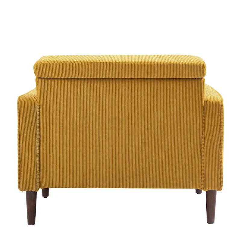 Set of 2 Modern Wide Armchairs in Corduroy - Accent Chairs - image 22