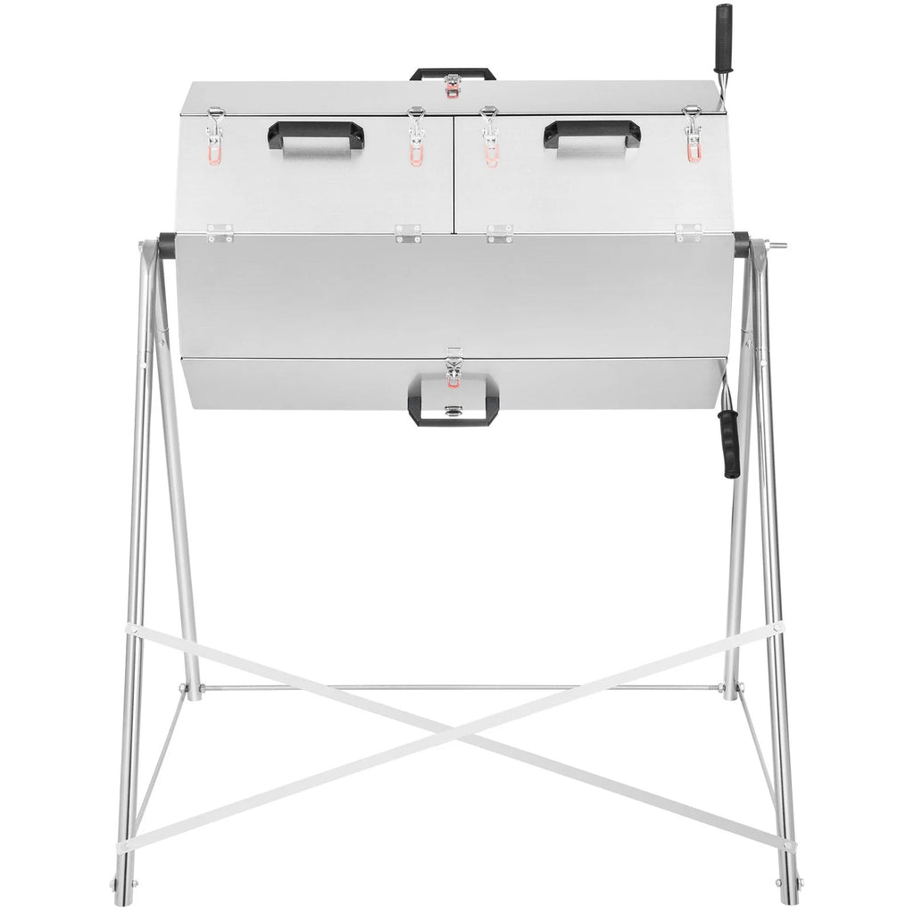 Premium 33 Gallon Steel Outdoor Compost Tumbler Bin With Dual-Chamber - image 10