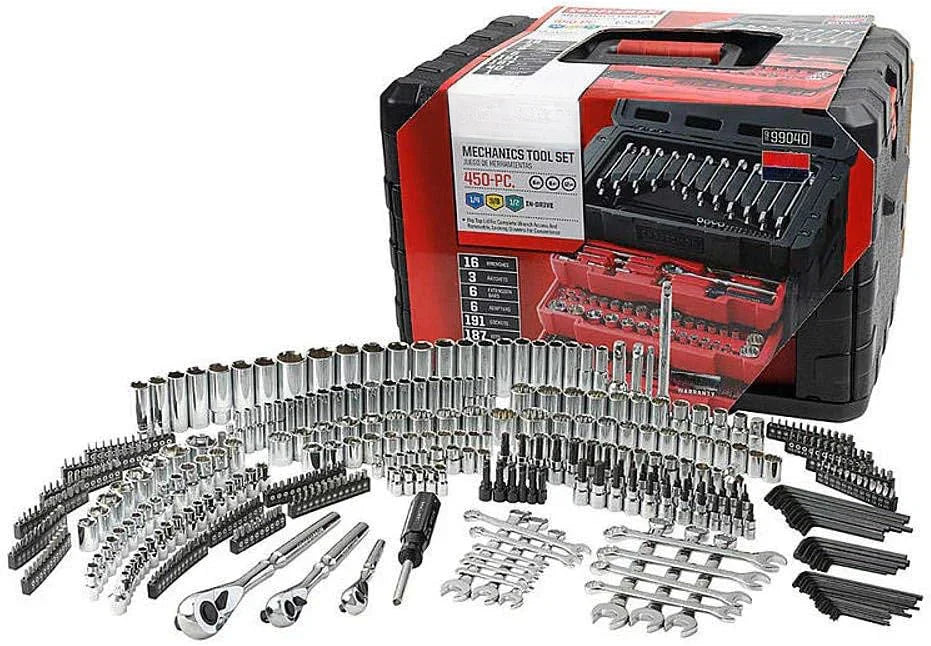 450-Piece Mechanics Tool Set, Ratchet Socket Hand Wrench Toolset - image 1