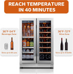 24'' Wine Cooler Refrigerator - 46 Bottle Wine Fridge Dual Zone with Modern Touch Intelligent Digital 40°-65°F Low Noise, Built in or Freestanding Wine Cooler for Home and Kitchen - image 32