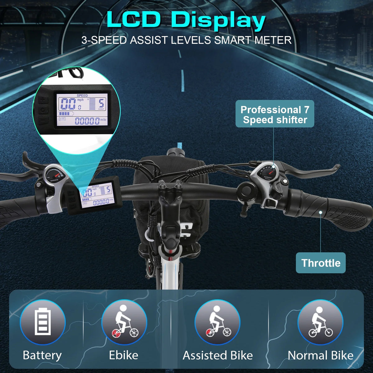 Vivi Electric Bike 26" City Commuter Electric Bike 48V 500W Step - Through Electric Bike 19.8MPH Electric Cruiser - image 34