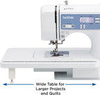 Brother Sewing and Quilting Machine, Computerized, 165 Built-in Stitches, LCD Display, Wide Table, 8 Included Presser Feet, White, 20x12x17 - image 11