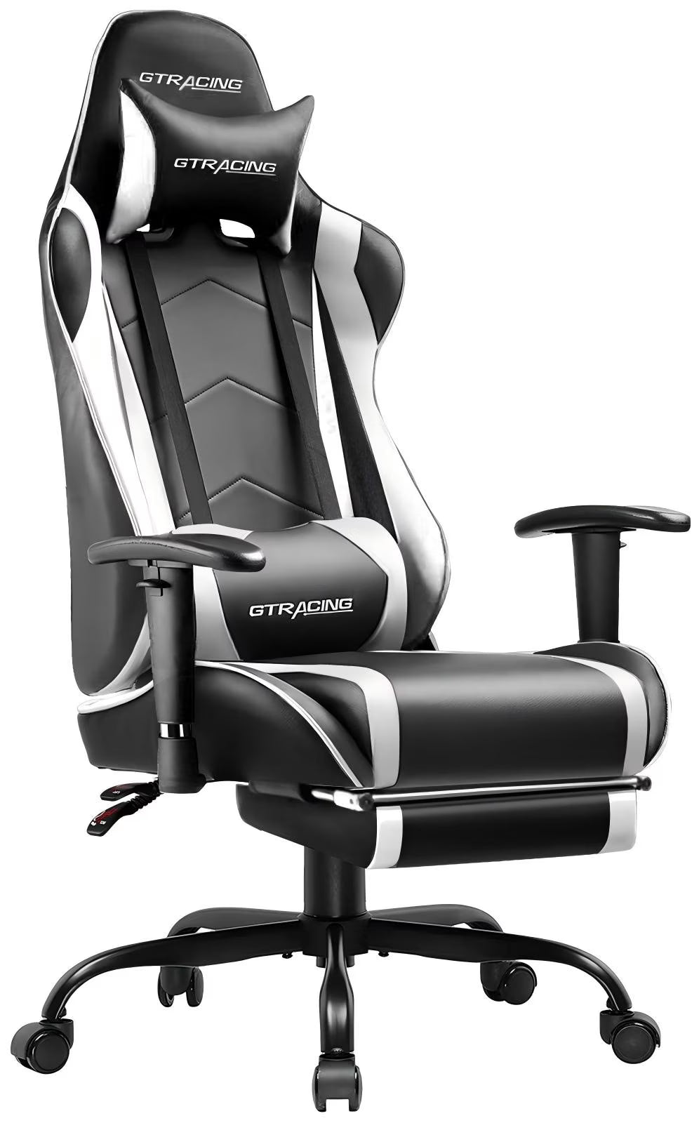 GTRACING Gaming Chair, Ergonomic Office Desk Chair with Lumbar Support, PU Leather, Footrest & Adjustable Headrest, Red - image 7