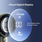 Portable Handheld Fan,Speed(1-100) Adjustable Turbo Mini Fan,5000mAh Battery Rechargeable Personal Fan with Metal Body,Digital Display,Gifts for Women Men Travel/Camping/Outdoor-Grey - image 8