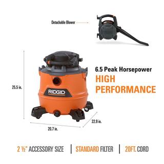 16-Gallon 6.5 Peak HP Wet/Dry Shop Vacuum, HD1600 - image 5