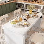 Modern White Adjustable Workstation - 70.9W Dining Table & Office Desk - image 13