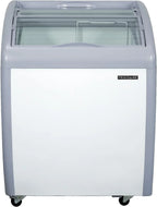 Frigidaire Commercial Chest Freezer for Ice Cream and Frozen Foods, Glass Top Display Storage Case, 4 Cu. Ft. Bin, Rolling Caster Wheels, Adjustable Temperature, Energy Efficient Cooling - image 2