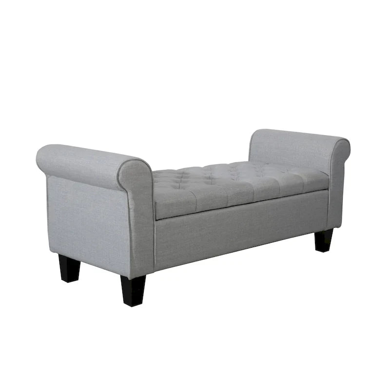Porthos Home Theon Fabric Button-Tufted Flip-Top Storage Bench - image 2