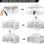 COBIZI 10x20 Heavy Duty Pop up Canopy Tent with 6 sidewalls Easy Up Commercial Outdoor Canopy Wedding Party Tents for Parties All Season Wind & Waterproof Gazebo with Roller Bag,Black(Frame Thickened) - image 175