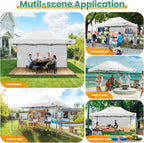 COBIZI 10x20 Heavy Duty Pop up Canopy Tent with 6 sidewalls Easy Up Commercial Outdoor Canopy Wedding Party Tents for Parties All Season Wind & Waterproof Gazebo with Roller Bag,Black(Frame Thickened) - image 64