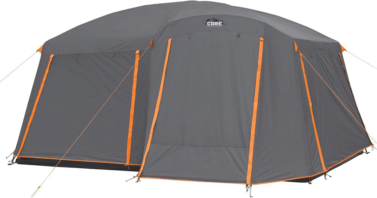 CORE Straight Wall Cabin Tents / 10 Person / 11 Person / 12 Person Large Multi Room Family Tents for Car Camping & Outdoor Adventures - image 1