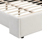 Isabella Queen White Upholstered Bed with Tall Wingback Headboard by Christopher Knight Home - image 5