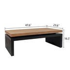 Versatile 2-Tier Coffee Table in Black and Natural Wood for Living Room - image 7