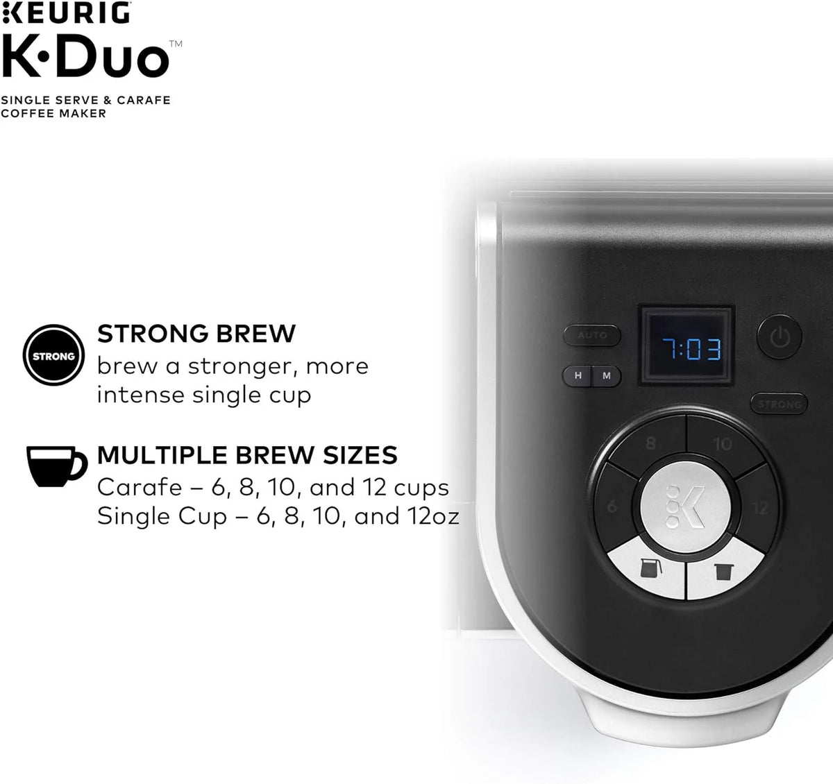 Duo Single Serve K-Cup Pod & Carafe Coffee Maker, Black - image 3